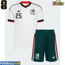 Mexiko Roberto Alvarado #25 Auswärts Trikotsatz Kinder EM 2024 Kurzarm (+ Kurze Hosen)